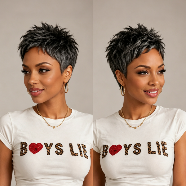 Bequeen Summer Cool Super Short Style Pixie Cut Wig 100% Human Hair