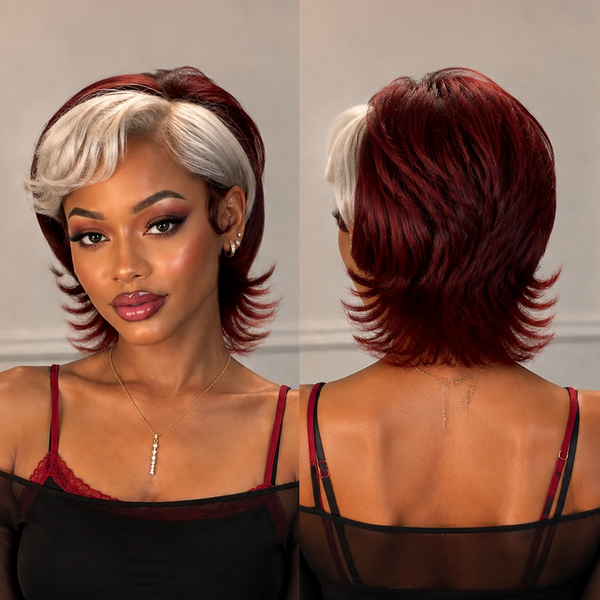 Bequeen Trendy Vogue Fashion Frontal Highlight Silver 13×4 Lace Pixie Style Full Cap Wig