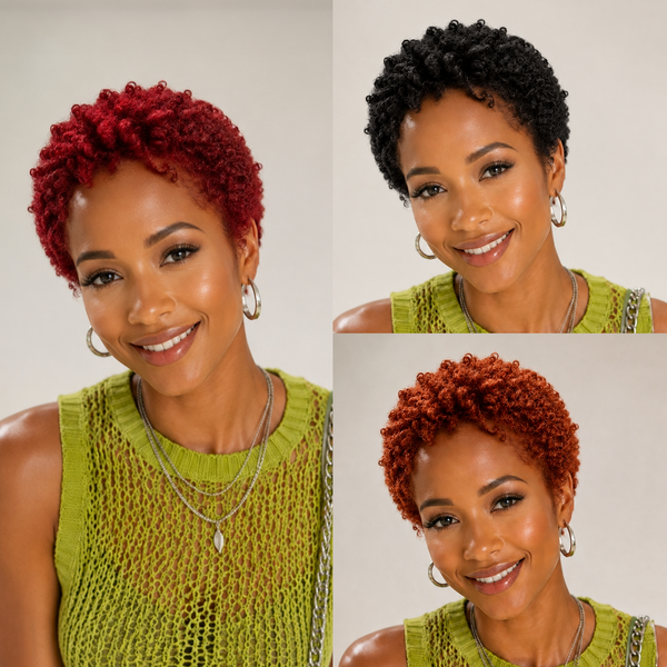 Bequeen Vibrant Lowcut Kinky Small Curly Elegance Pixie 13×4 Lace Wig
