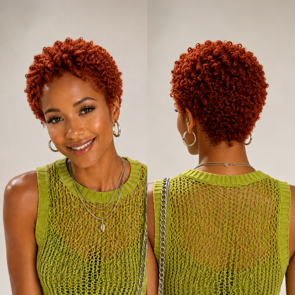 Bequeen Vibrant Lowcut Kinky Small Curly Elegance Pixie 13×4 Lace Wig