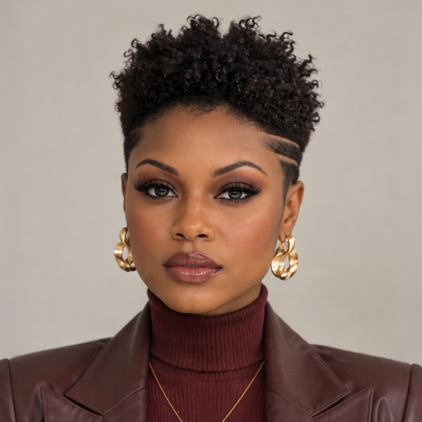 Bequeen Vintage Short Curly Afro Edge Full Lace Wig