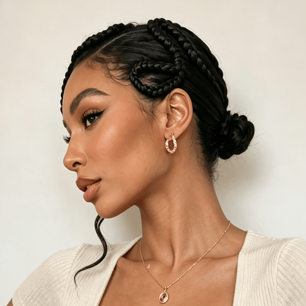 BeQueen Wig FULL LACE WIG Bequeen 100% Human Hair Snake Style Braided Updo Full Lace Wig