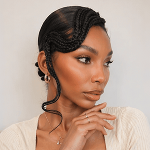 BeQueen Wig FULL LACE WIG Bequeen 100% Human Hair Snake Style Braided Updo Full Lace Wig