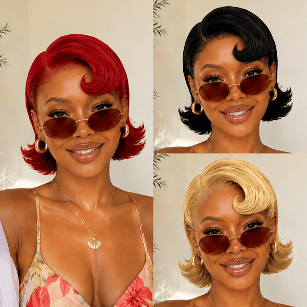 BeQueen Wig PIXIE WIGS BeQueen 13×4 Colorful 10 inch Bob Style Frontal Lace Wig 100% Human Hair