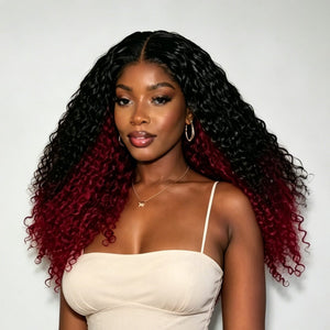 BeQueen Wig As pic / 16 inches Bequeen 13X4 Lace 250% Two Colors Curly Customized Wig