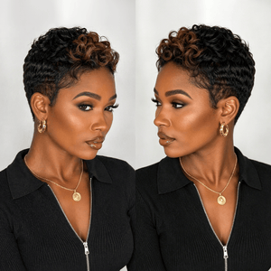 BeQueen Wig PIXIE WIGS Bequeen 13X4 Lace Highlight Brown Pixie Short Cut Wig