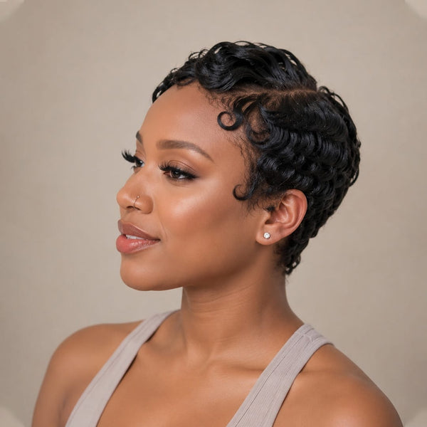 BeQueen Wig PIXIE WIGS Bequeen 13X4 Lace Natural Black Pixie Short Cut Wig