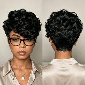 BeQueen Wig PIXIE WIGS Bequeen 13X6 Lace Side Part Natural Wave Short Cut Wig
