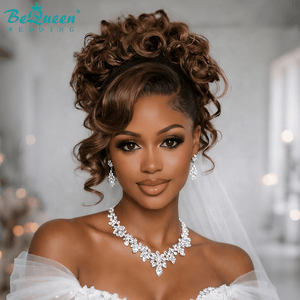 BeQueen Wig WEDDING WIG Bequeen 1B/#30 Wave Updo Wedding Wig