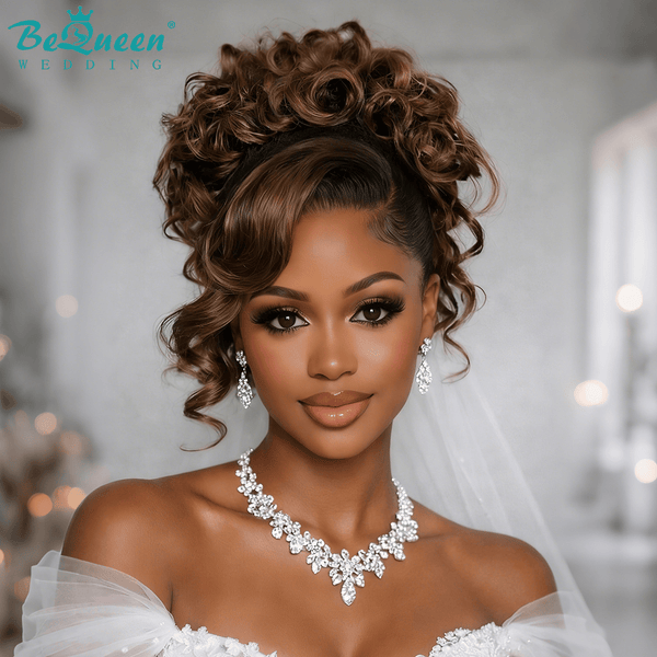BeQueen Wig WEDDING WIG Bequeen 1B/#30 Wave Updo Wedding Wig