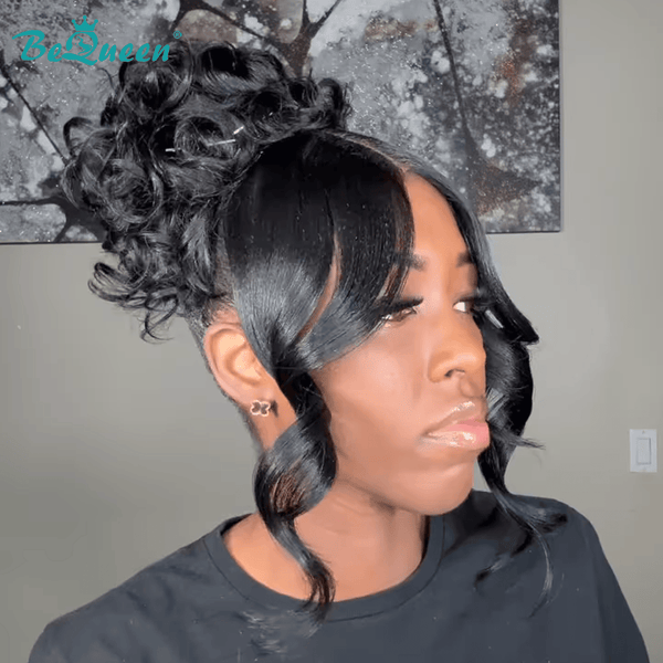 BeQueen Wig TOPPER & MOHAWK Bequeen 1B Frontal Lace Braid-Up Sexy Topper