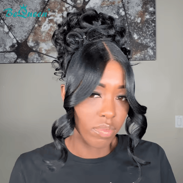 BeQueen Wig TOPPER & MOHAWK Bequeen 1B Frontal Lace Braid-Up Sexy Topper