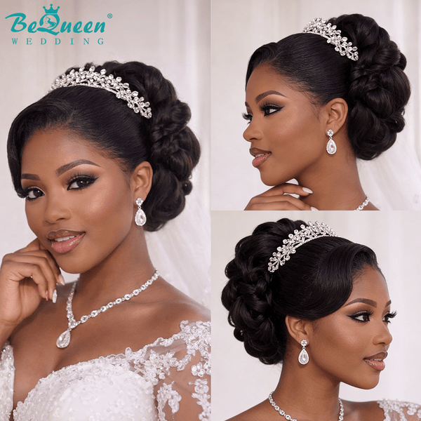 BeQueen Wig WEDDING WIG BeQueen 1B Full Lace Braid-Up Wedding Wig-1