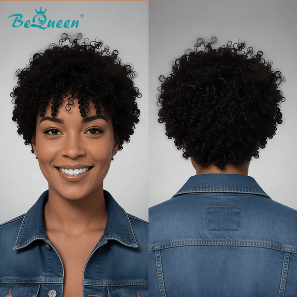 BeQueen Wig Bequeen 1B Kinky Curly Afro Wig