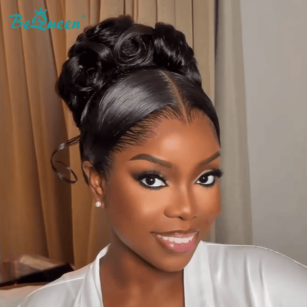 BeQueen Wig WEDDING WIG BeQueen 1B Lace Front Braid-Up Wig-3