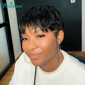 BeQueen Wig PIXIE WIGS Bequeen 1B Natural Black Fashion Cut Lace Pixie Wig