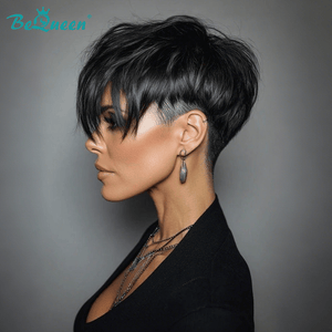 BeQueen Wig TOPPER & MOHAWK Bequeen 1B Neat Natrual Style Topper