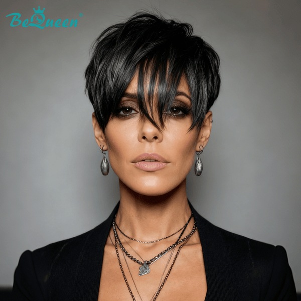 BeQueen Wig TOPPER & MOHAWK Bequeen 1B Neat Natrual Style Topper