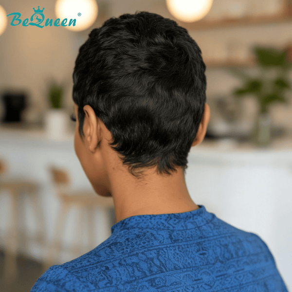 BeQueen Wig PIXIE WIGS Bequeen 1B Pixie Wave Small Head Wig