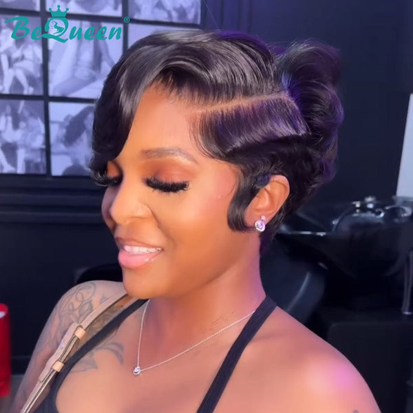 BeQueen Wig FULL LACE WIG Bequeen 1B Side Part Natural Wave Full Lace Wig