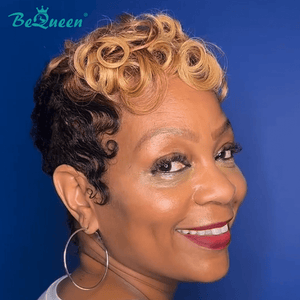 BeQueen Wig PIXIE WIGS Bequeen 613 /1B Finger Wave Pixie Wig
