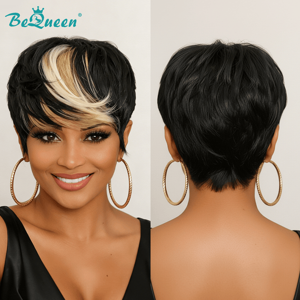 BeQueen Wig Luxurious Customized Wigs Bequeen 613/27# Highlight Pixie Wig