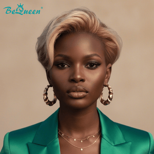 BeQueen Wig PIXIE WIGS Bequeen 613 Blonde Natrual Wave Style Frontal Lace Wig