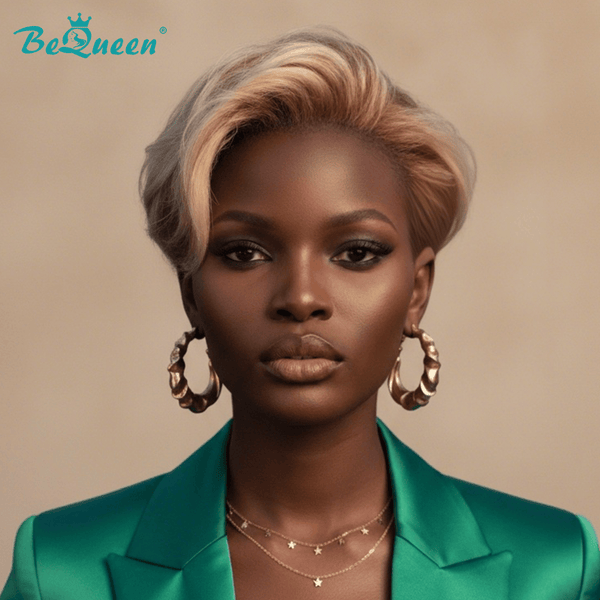 BeQueen Wig PIXIE WIGS Bequeen 613 Blonde Natrual Wave Style Frontal Lace Wig