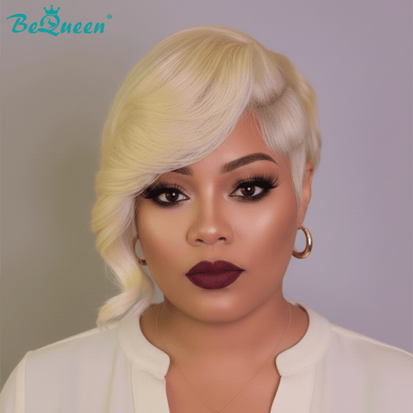 BeQueen Wig PIXIE WIGS Bequeen 613 Blonde Short Cut Side Part Lace Wig
