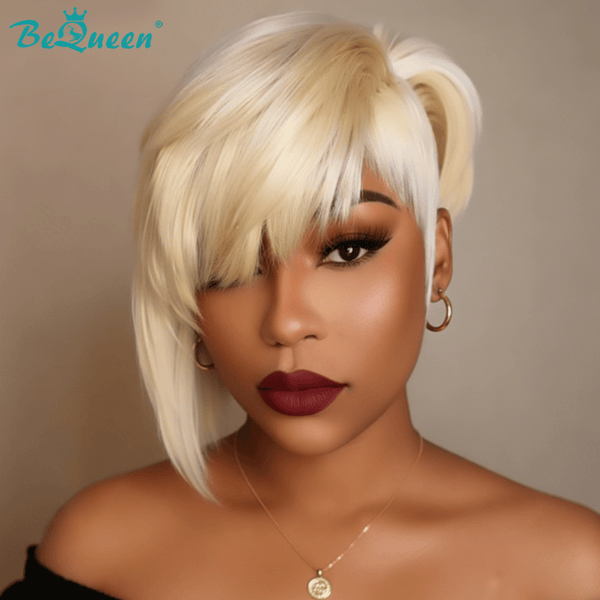 BeQueen Wig PIXIE WIGS Bequeen 613 Blonde Sraight Style Side Part Pixie Wig