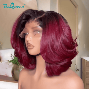 BeQueen Wig Luxurious Customized Wigs Bequeen 99J Big Wave Frontal Lace Bob Wig