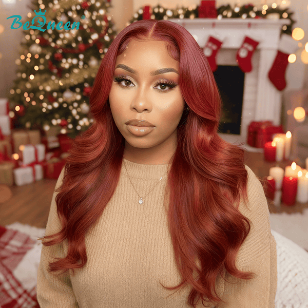 BeQueen Wig Bequeen 99J Mixed Orange Wave Lace Long Wig