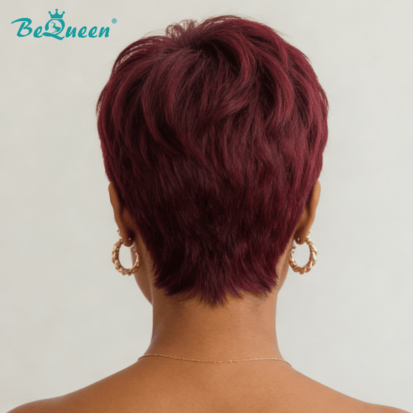 BeQueen Wig PIXIE WIGS Bequeen 99J Natural Style Pixie Wig