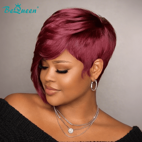 BeQueen Wig PIXIE WIGS Bequeen 99J Sexy Side Part Pixie Wig