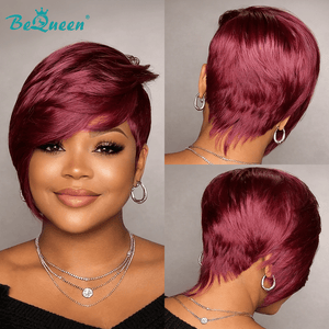 BeQueen Wig PIXIE WIGS Bequeen 99J Sexy Side Part Pixie Wig