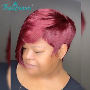 BeQueen Wig PIXIE WIGS Bequeen 99J Sexy Side Part Pixie Wig