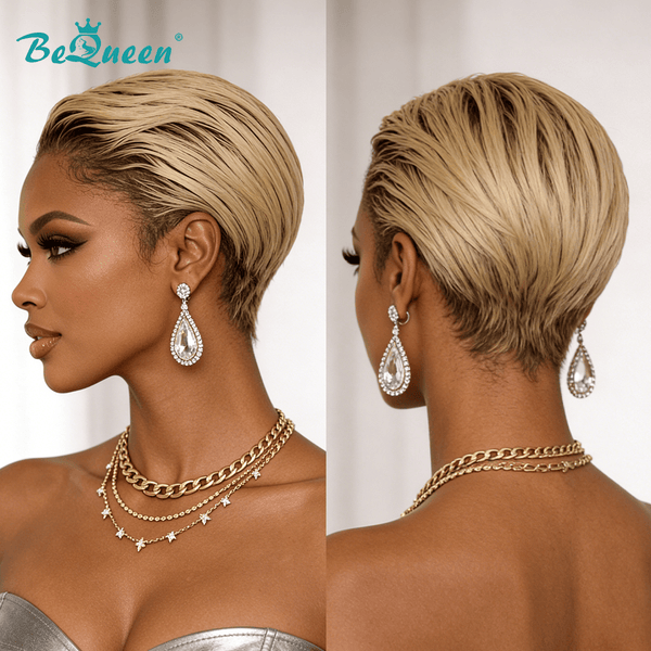 BeQueen Wig PIXIE WIGS Bequeen Ash Slick Pixie Lace Wig