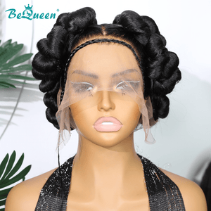 BeQueen Wig WEDDING WIG Bequeen Black Coiled Updo Wedding Wig