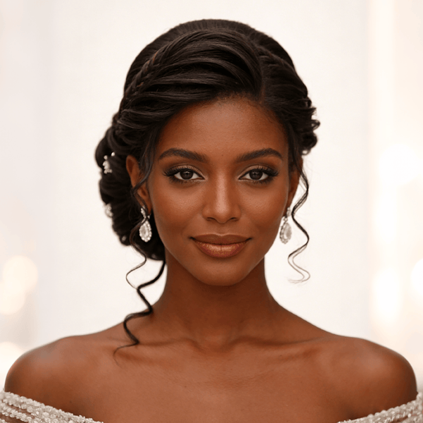 BeQueen Wig WEDDING WIG Bequeen Black Elegant Princess Updo Wedding Wig