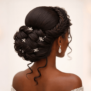 BeQueen Wig WEDDING WIG Bequeen Black Elegant Princess Updo Wedding Wig