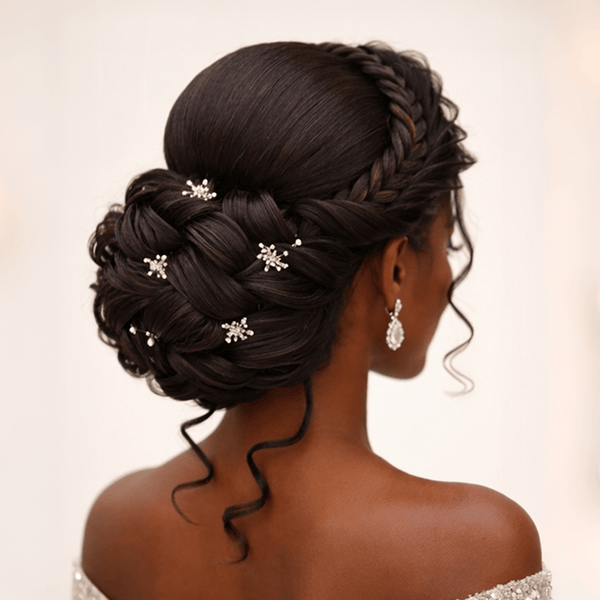 BeQueen Wig WEDDING WIG Bequeen Black Elegant Princess Updo Wedding Wig