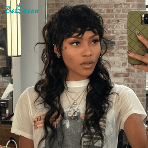 BeQueen Wig Bangs wig Bequeen Black Fashion Bangs Long Wig