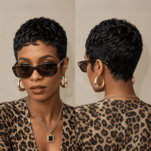 BeQueen Wig PIXIE WIGS Bequeen Black Natural Style Pixie Cut Wig For Black Women-1