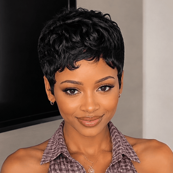 BeQueen Wig PIXIE WIGS Bequeen Black Natural Style Pixie Cut Wig For Black Women-2