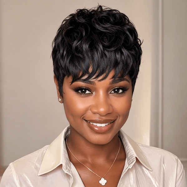 BeQueen Wig PIXIE WIGS Bequeen Black Natural Style Pixie Cut Wig For Black Women