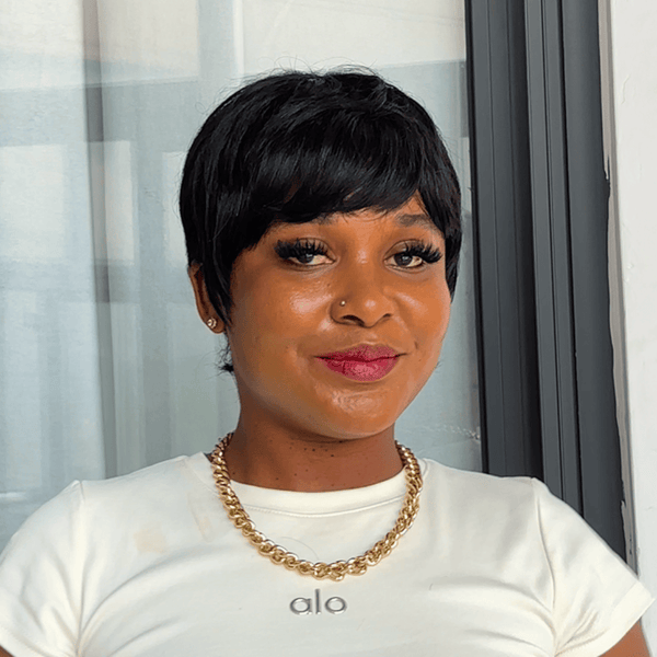 BeQueen Wig PIXIE WIGS Bequeen Black Straight Natural Style Pixie Cut Wig For Black Women