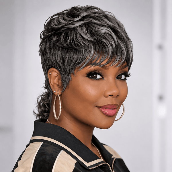 BeQueen Wig PIXIE WIGS Bequeen Blend Pixie Machine Made Mullet Wig