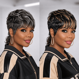 BeQueen Wig PIXIE WIGS Bequeen Blend Pixie Machine Made Mullet Wig