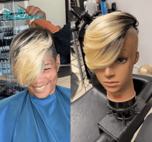 BeQueen Wig TOPPER & MOHAWK Bequeen Blond Dark Root Wave Sexy Topper