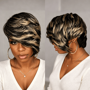 BeQueen Wig TOPPER & MOHAWK Bequeen Blond Highlight Machine Made Topper-1
